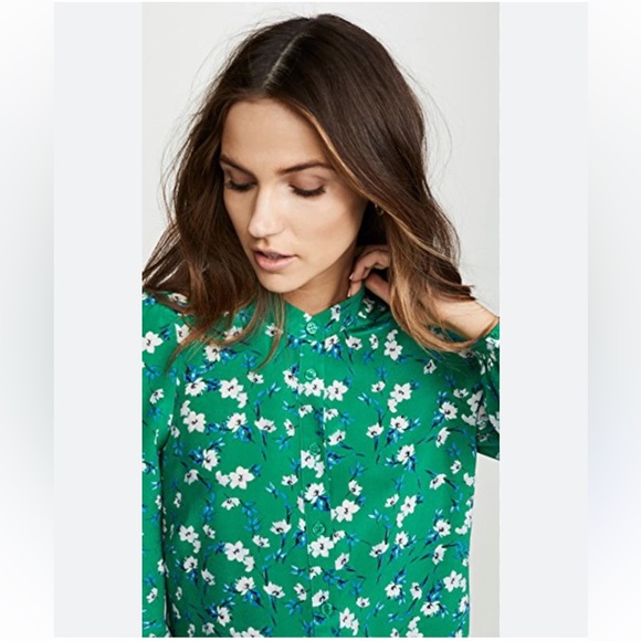 Yumi Kim Green Floral Silk Blouse - Picture 3 of 16